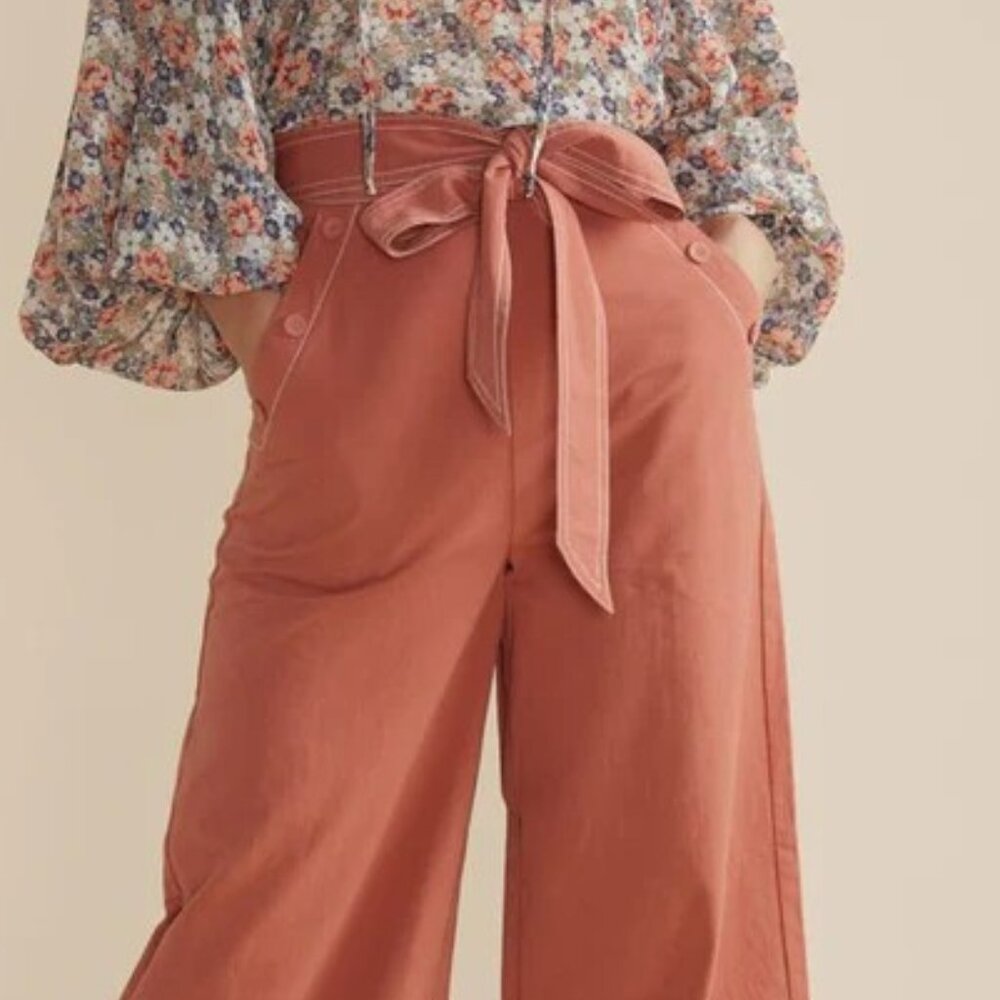 Minkpink Charnley Wide Leg Pants with Tie Waist Trousers